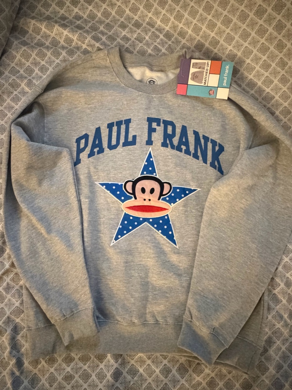 Paul Frank Women’s Grey Crewneck Sweatshirt with Julius Star